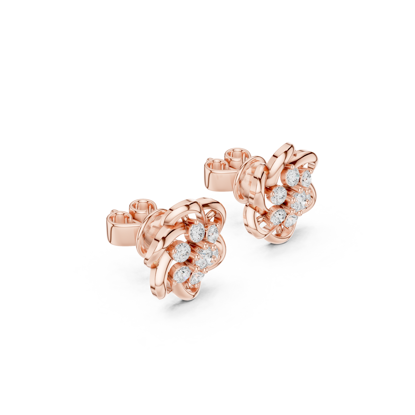 Floral Boom Diamond Earrings