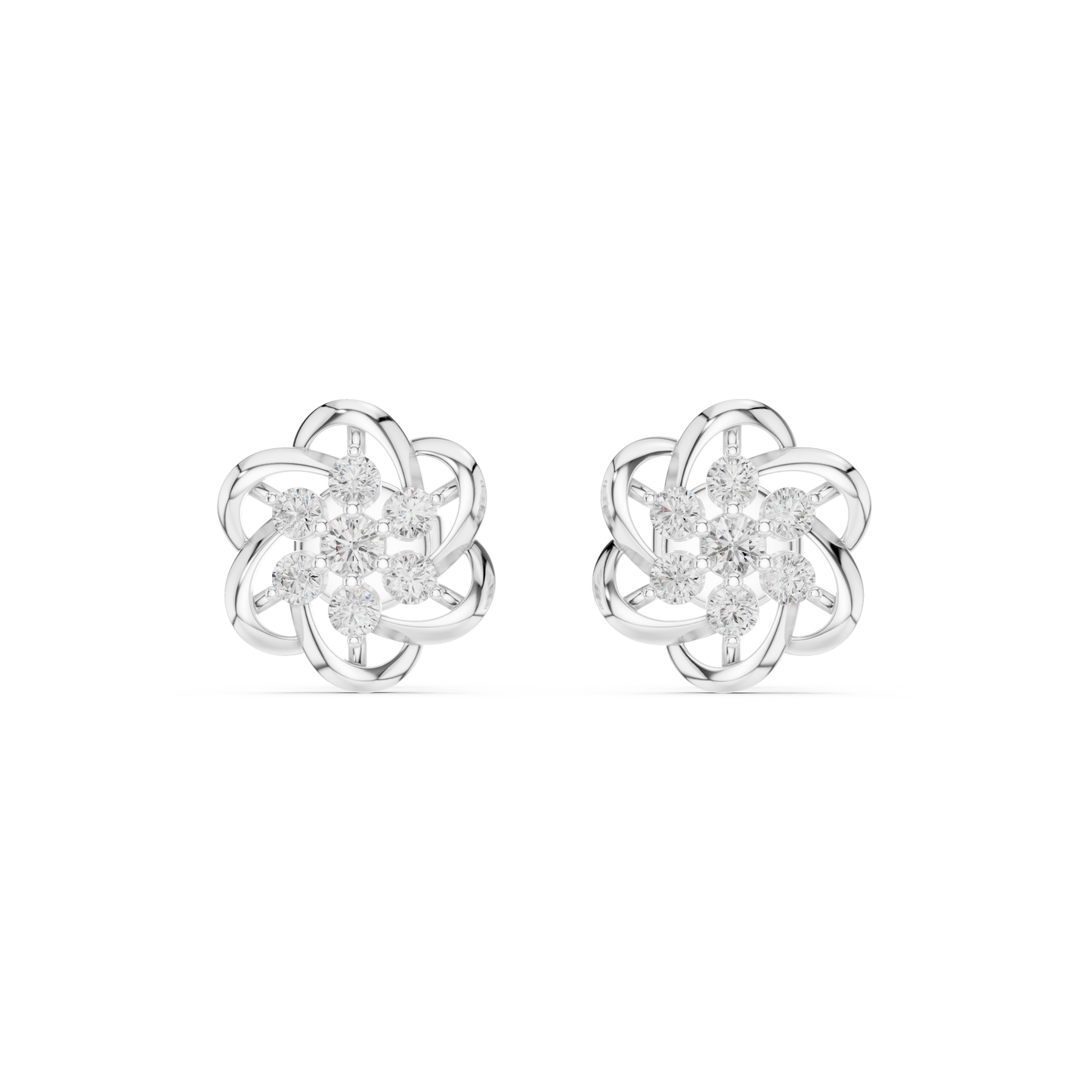 Floral Boom Diamond Earrings
