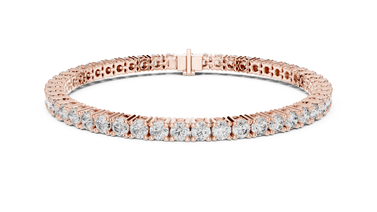 The Infinity Line Round Diamonds Tennis Bracelet 0.13 Carat Each