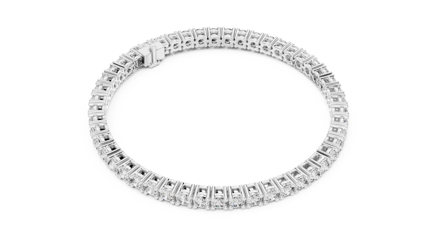 The Infinity Line Round Diamonds Tennis Bracelet 0.13 Carat Each