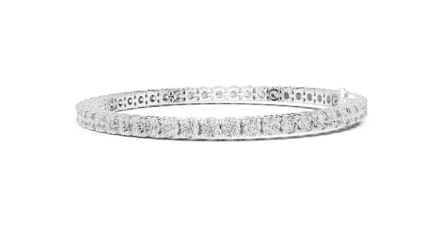 The Infinity Line Round Diamonds Tennis Bracelet 0.13 Carat Each