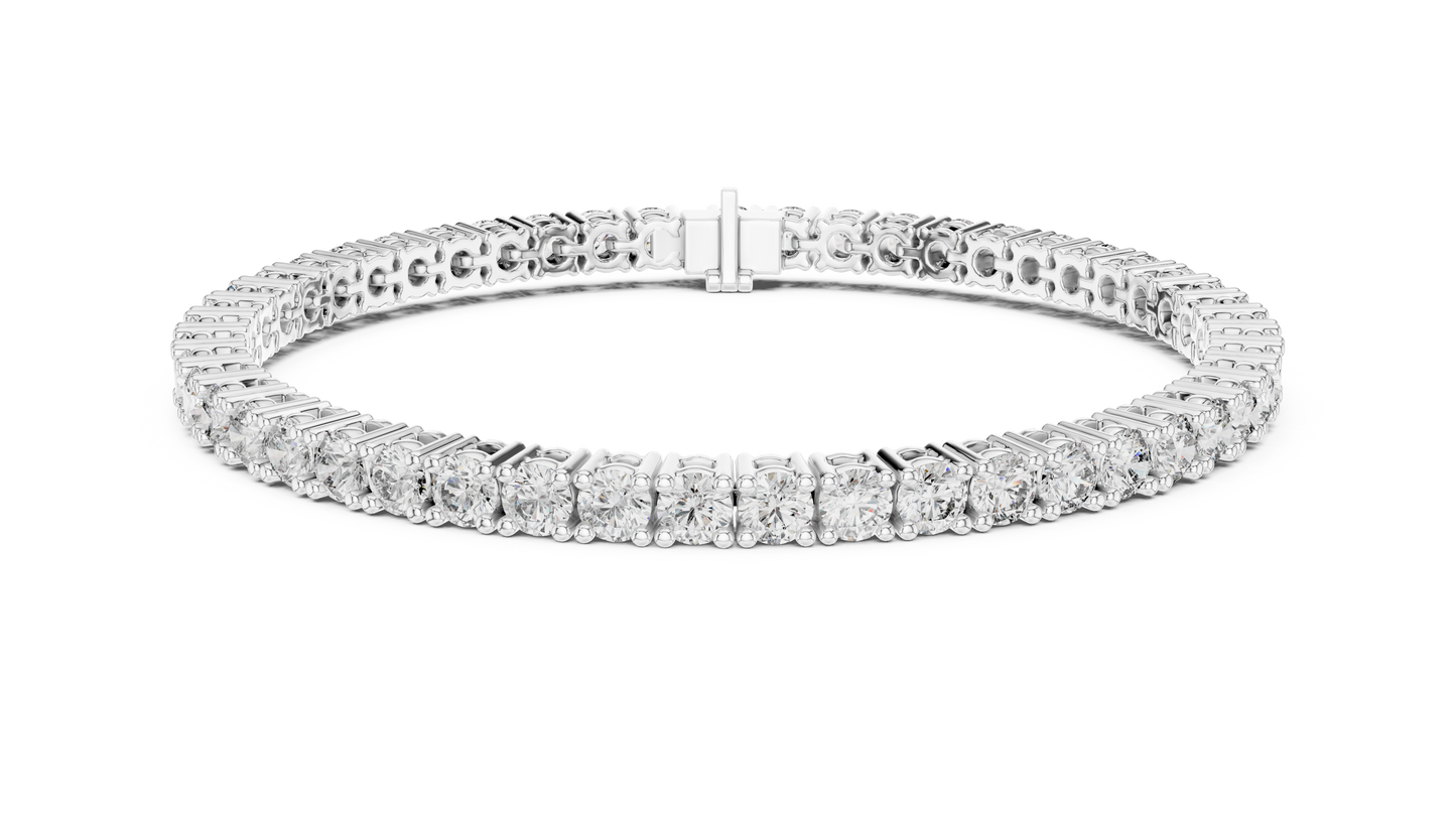The Infinity Line Round Diamonds Tennis Bracelet 0.13 Carat Each