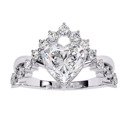 Fleur de Couronne Solitaire Ring