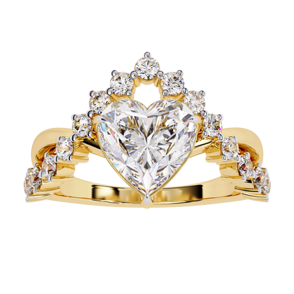 Fleur de Couronne Solitaire Ring