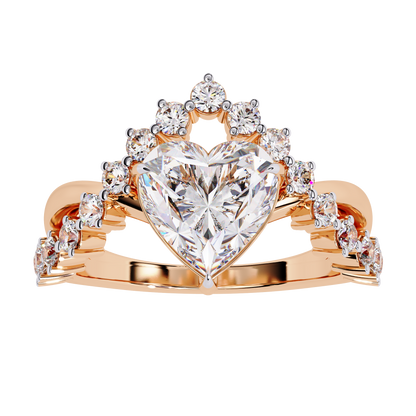 Fleur de Couronne Solitaire Ring