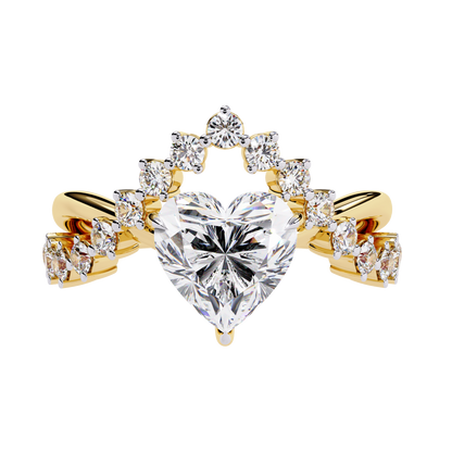 Fleur de Couronne Solitaire Ring
