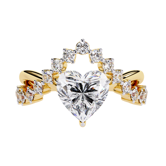 Fleur de Couronne Solitaire Ring