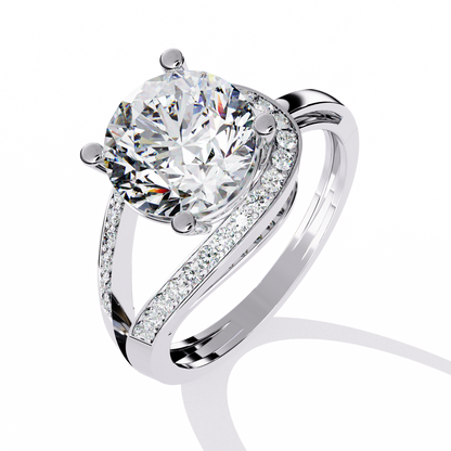 Halo de Luxe Solitaire Diamond Ring