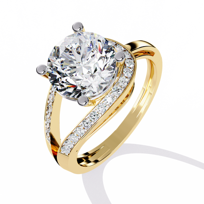 Halo de Luxe Solitaire Diamond Ring