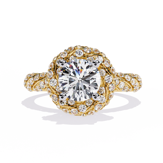 Sacred Halo Solitaire Diamond Ring