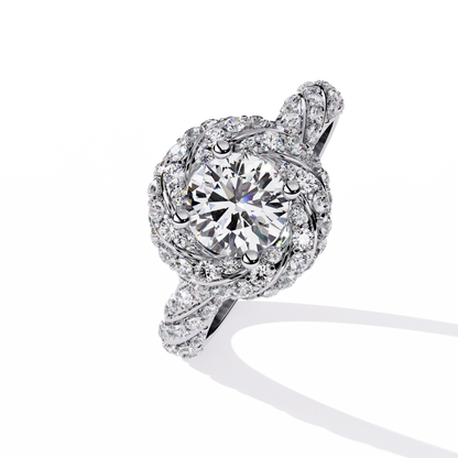 Sacred Halo Solitaire Diamond Ring
