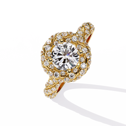 Sacred Halo Solitaire Diamond Ring