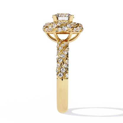 Sacred Halo Solitaire Diamond Ring