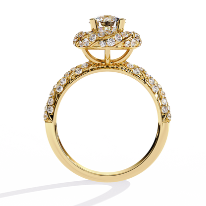 Sacred Halo Solitaire Diamond Ring