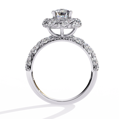Sacred Halo Solitaire Diamond Ring