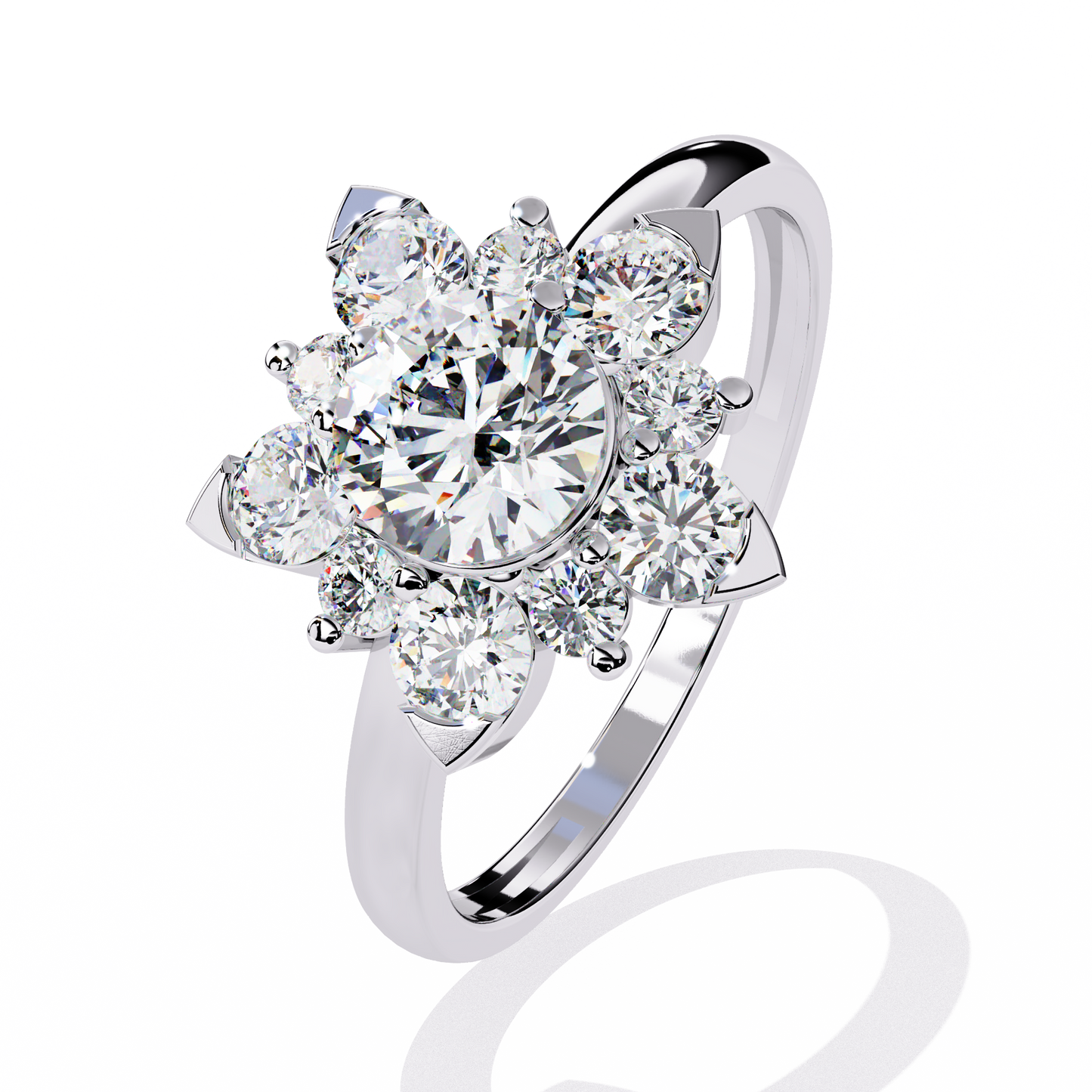 Bacio di Sole Solitaire Diamond Ring