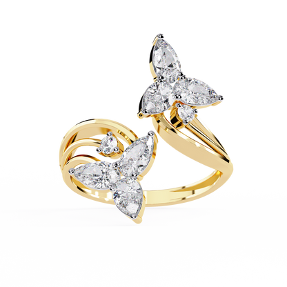 Trinity Teardrop Diamond Ring