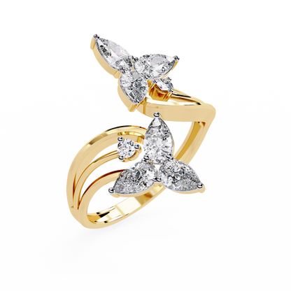 Trinity Teardrop Diamond Ring