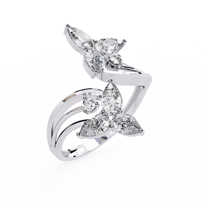 Trinity Teardrop Diamond Ring