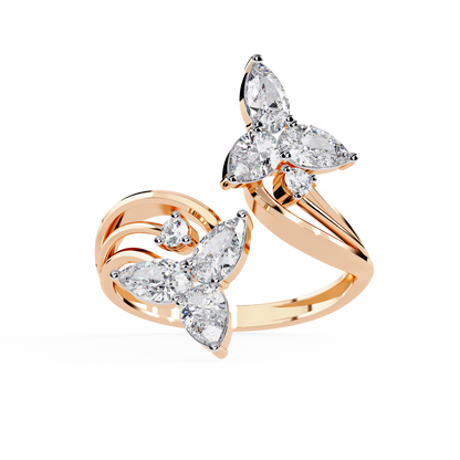 Trinity Teardrop Diamond Ring
