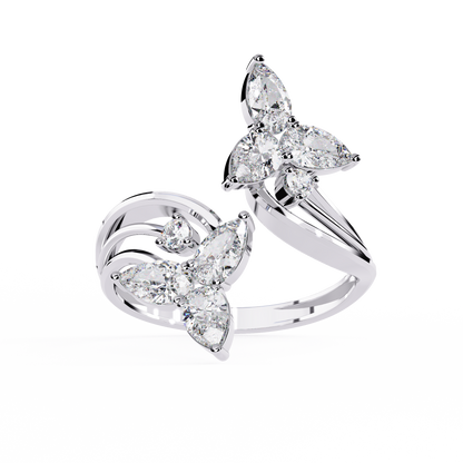 Trinity Teardrop Diamond Ring