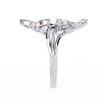 Trinity Teardrop Diamond Ring