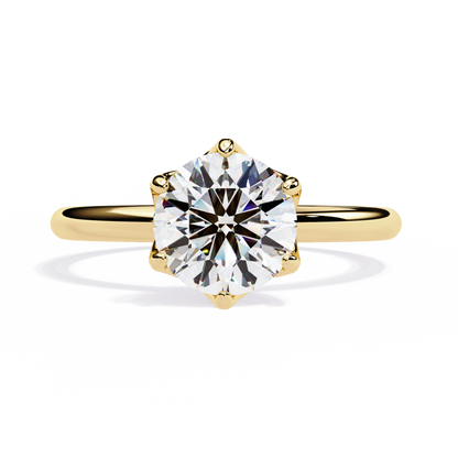 Oriana Vertex Round Solitaire Ring
