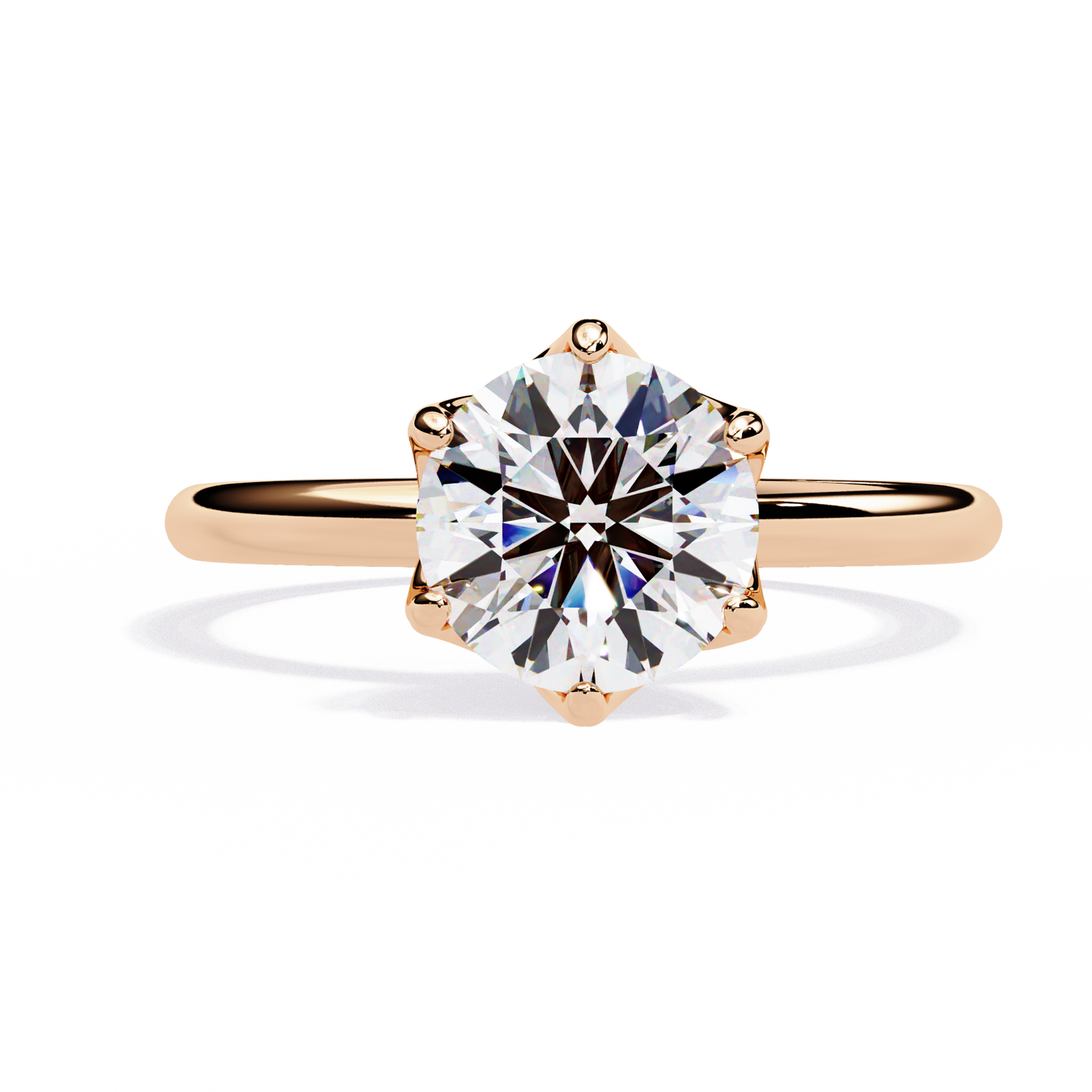 Oriana Vertex Round Solitaire Ring