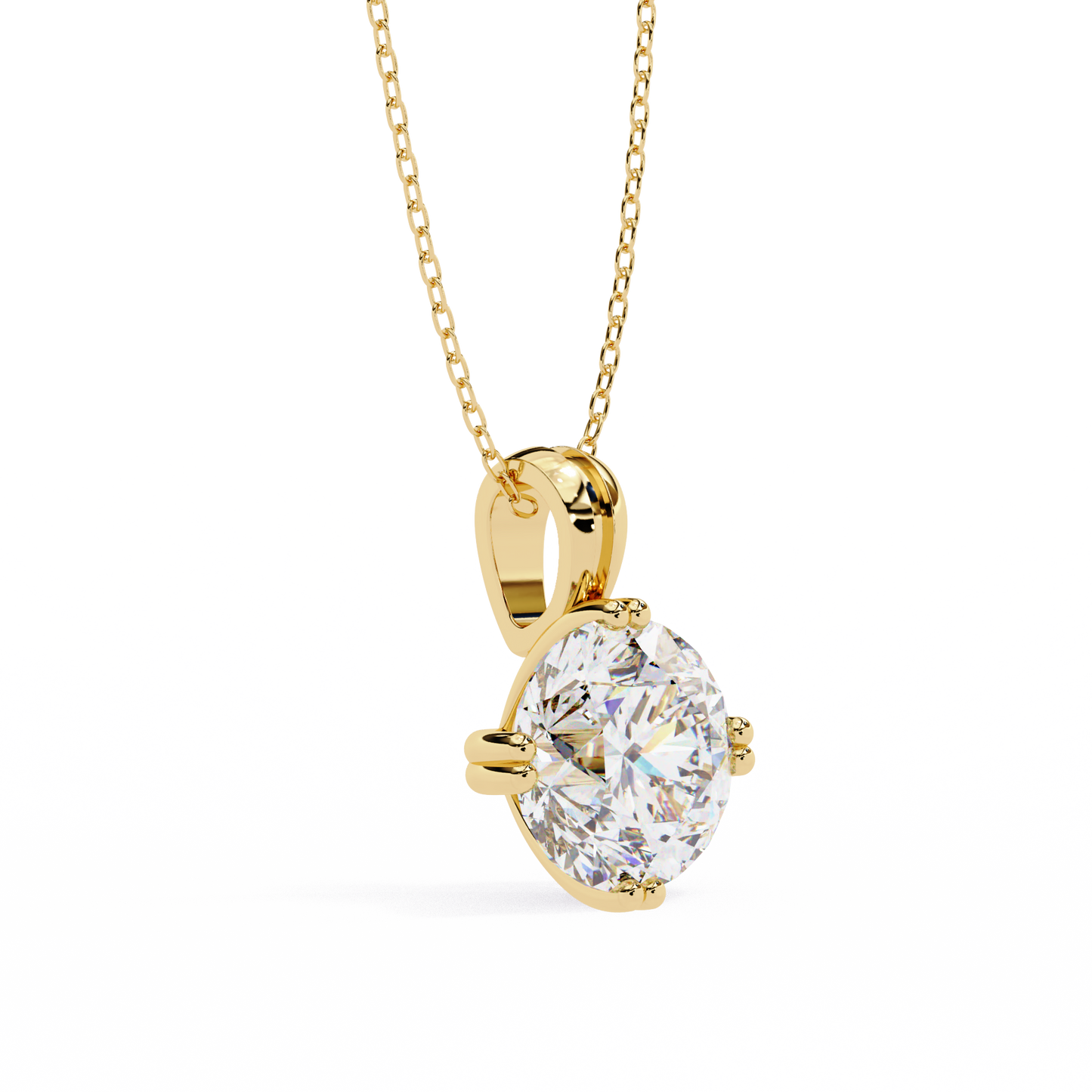 Orabella Crown Round Solitaire Pendant