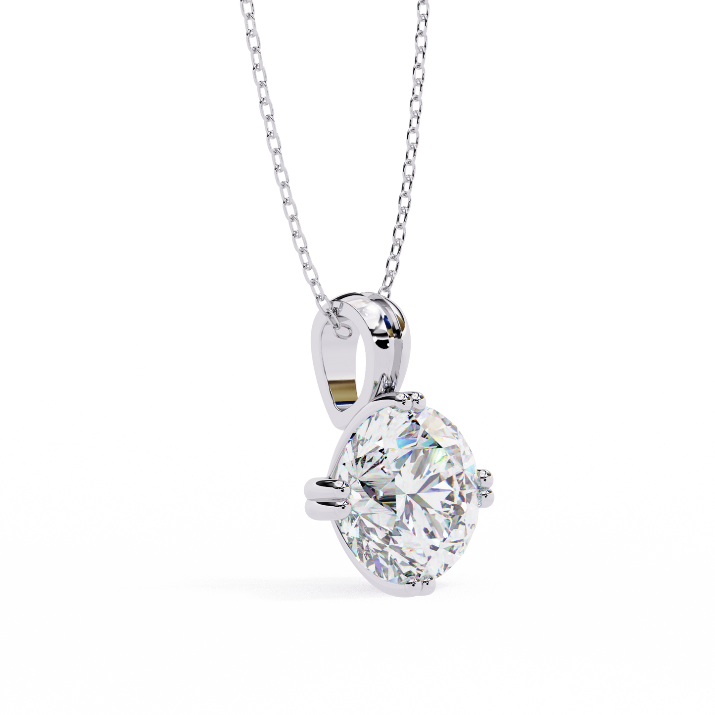 Orabella Crown Round Solitaire Pendant