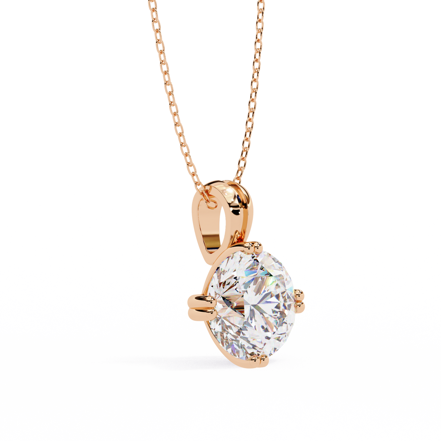 Orabella Crown Round Solitaire Pendant