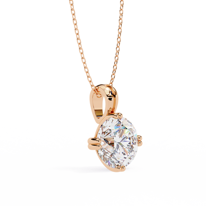Orabella Crown Round Solitaire Pendant