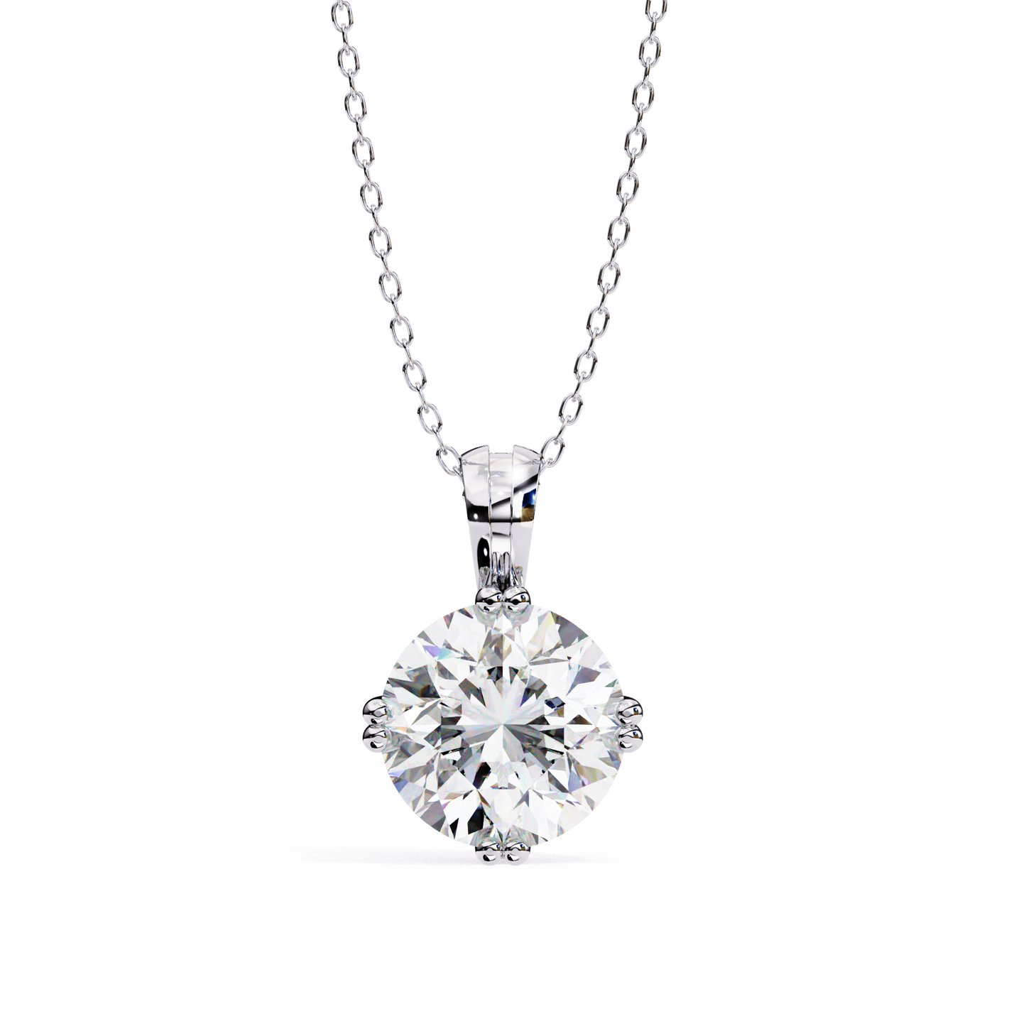 Orabella Crown Round Solitaire Pendant