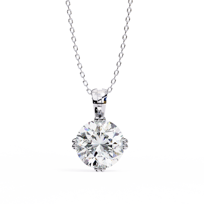 Orabella Crown Round Solitaire Pendant