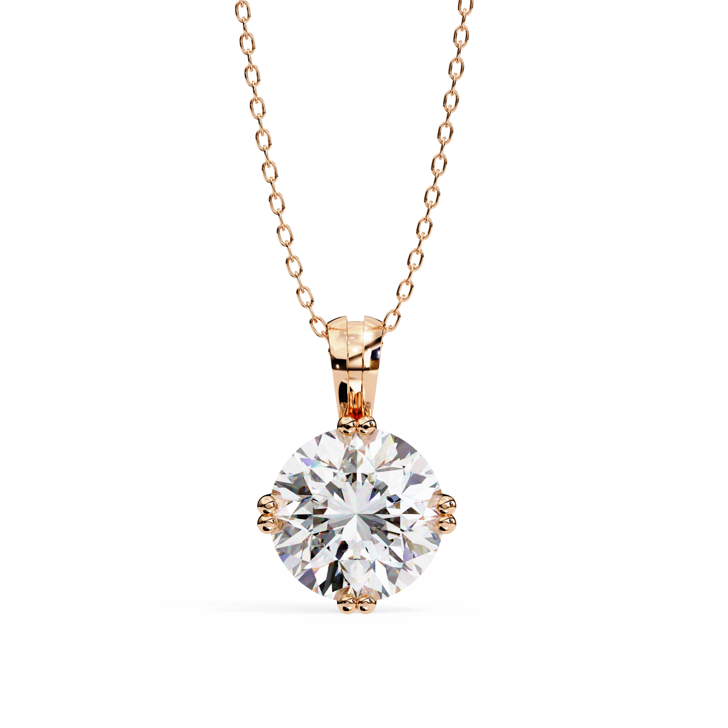 Orabella Crown Round Solitaire Pendant