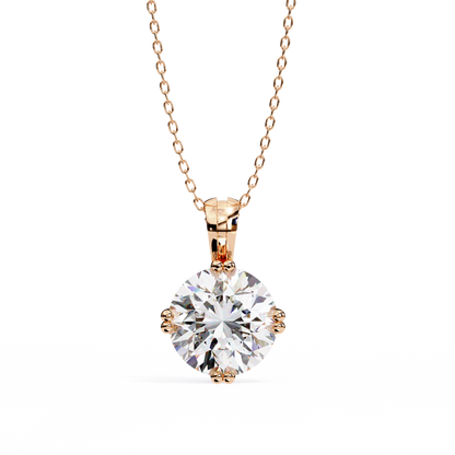 Orabella Crown Round Solitaire Pendant