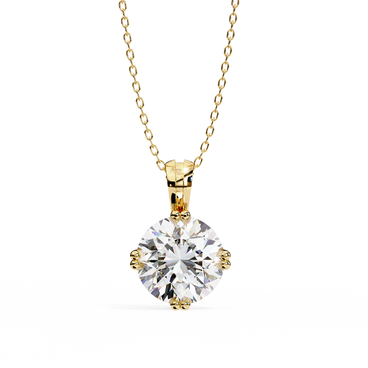 Orabella Crown Round Solitaire Pendant