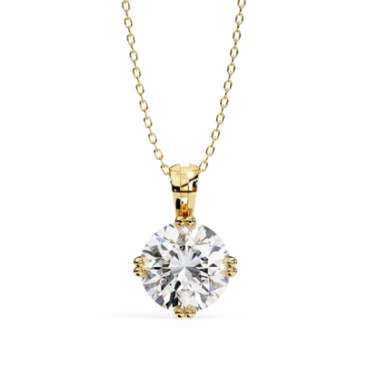 Orabella Crown Round Solitaire Pendant
