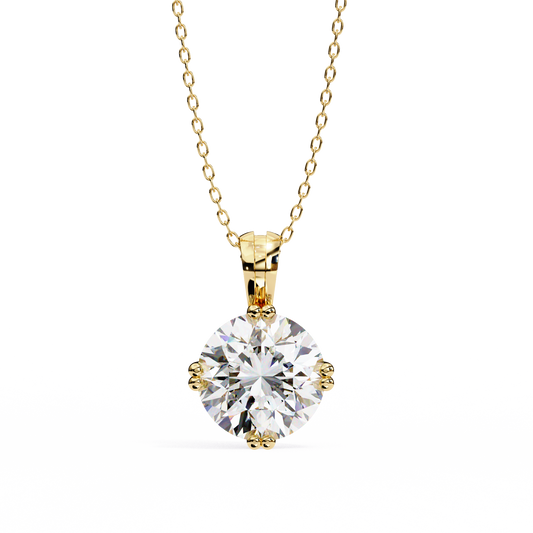 Orabella Crown Round Solitaire Pendant
