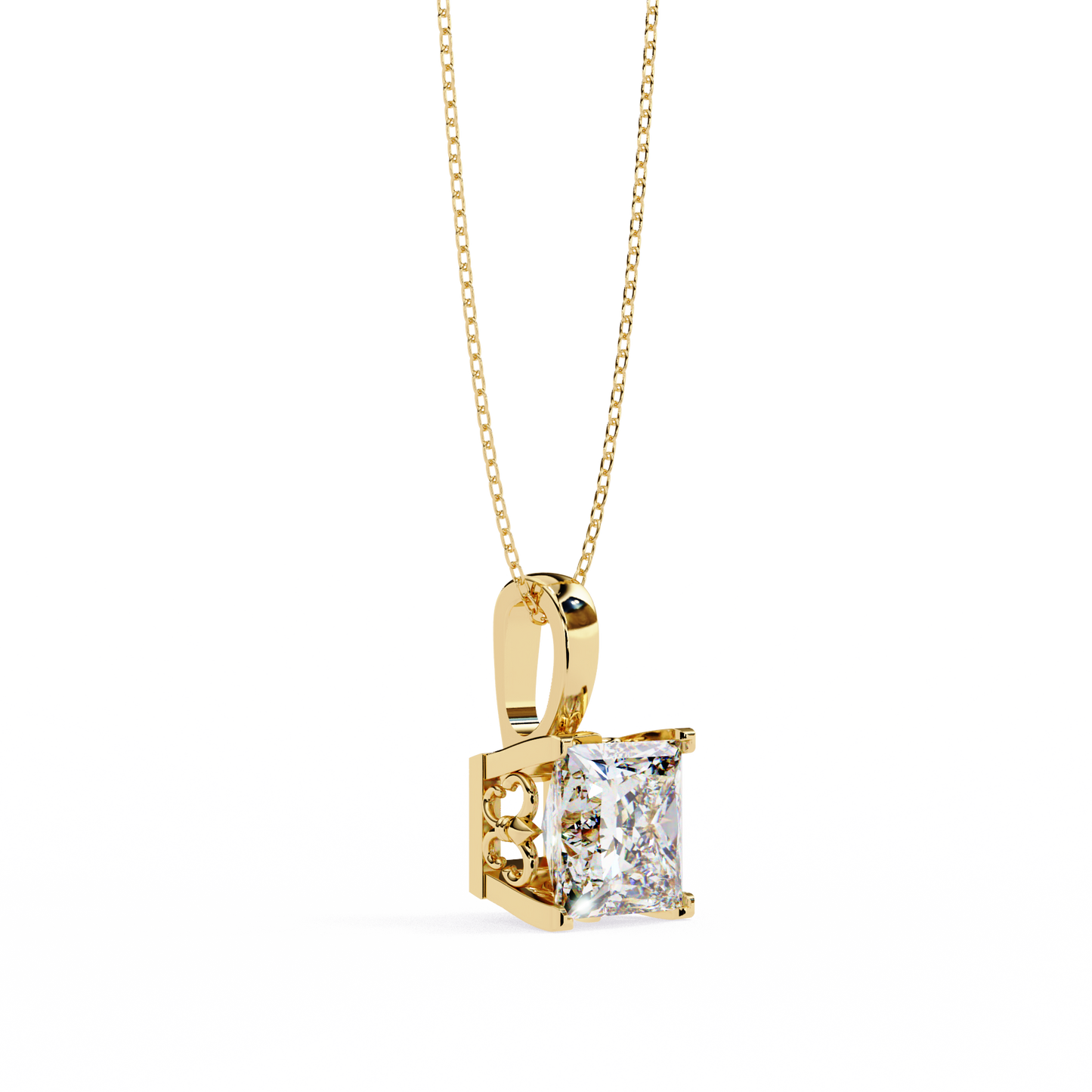 Regalia Puriste Princess Cut Solitaire Pendant