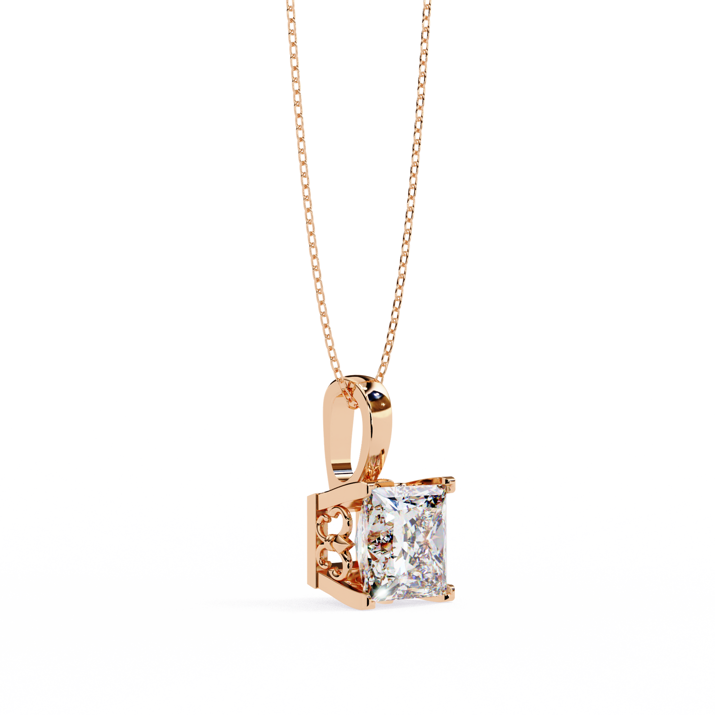 Regalia Puriste Princess Cut Solitaire Pendant