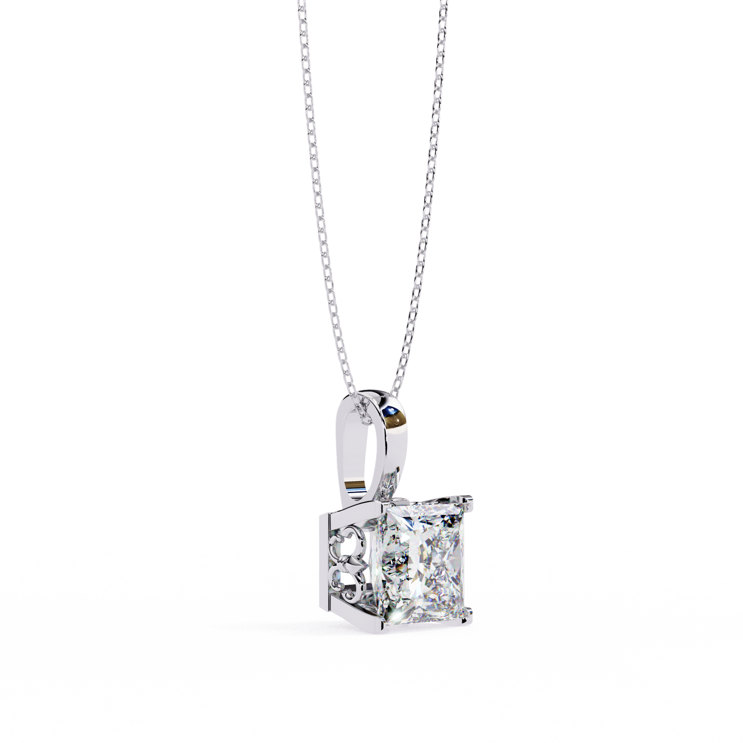 Regalia Puriste Princess Cut Solitaire Pendant