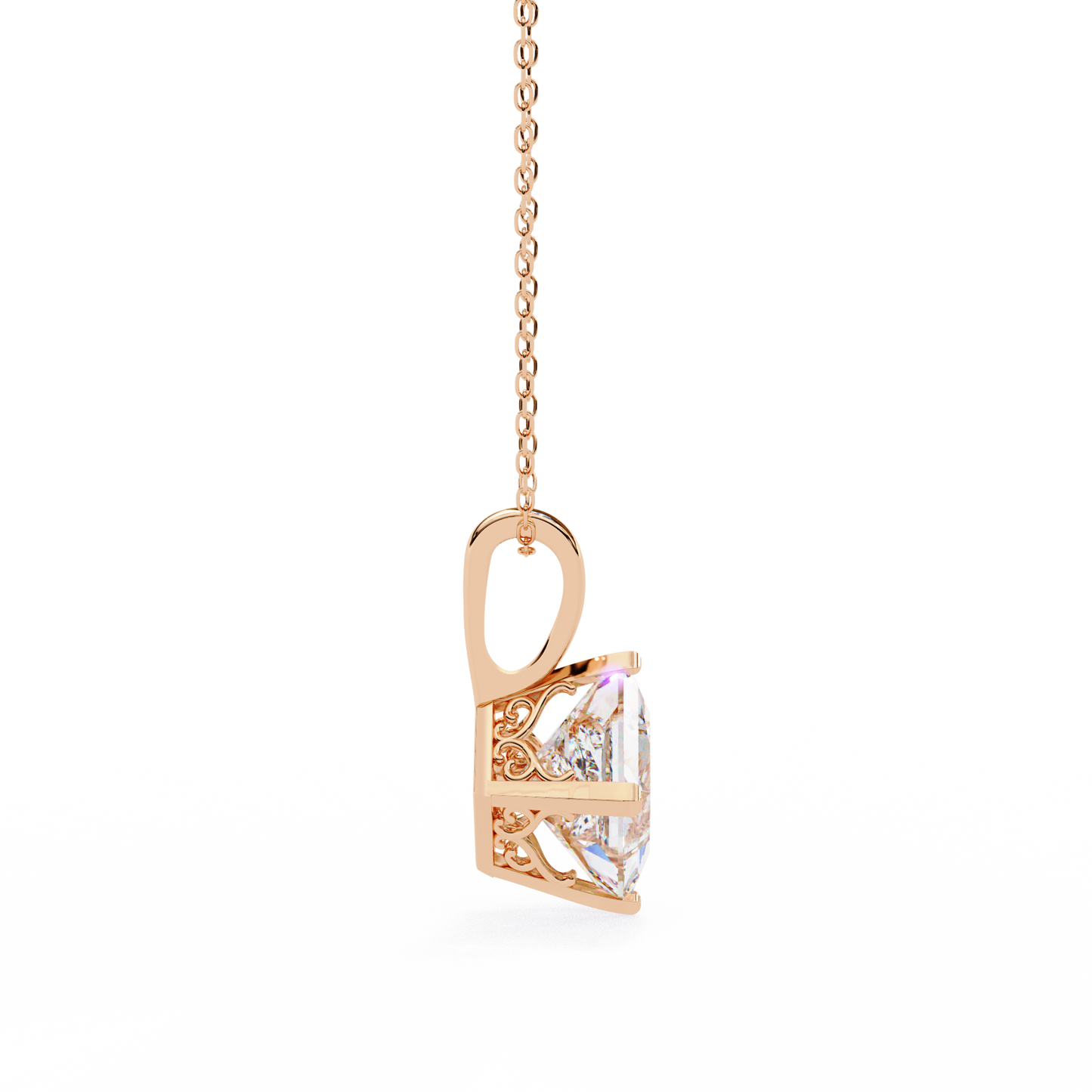 Imperessa Diore Princess Cut Solitaire Pendant