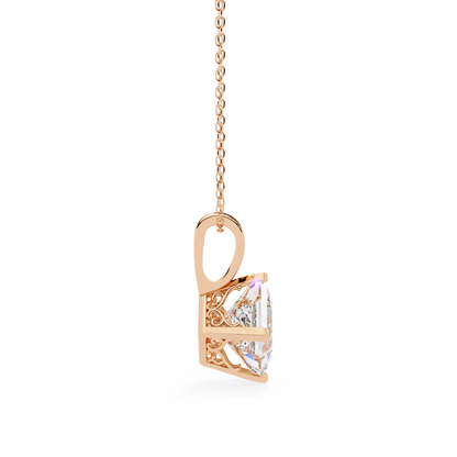 Imperessa Diore Princess Cut Solitaire Pendant