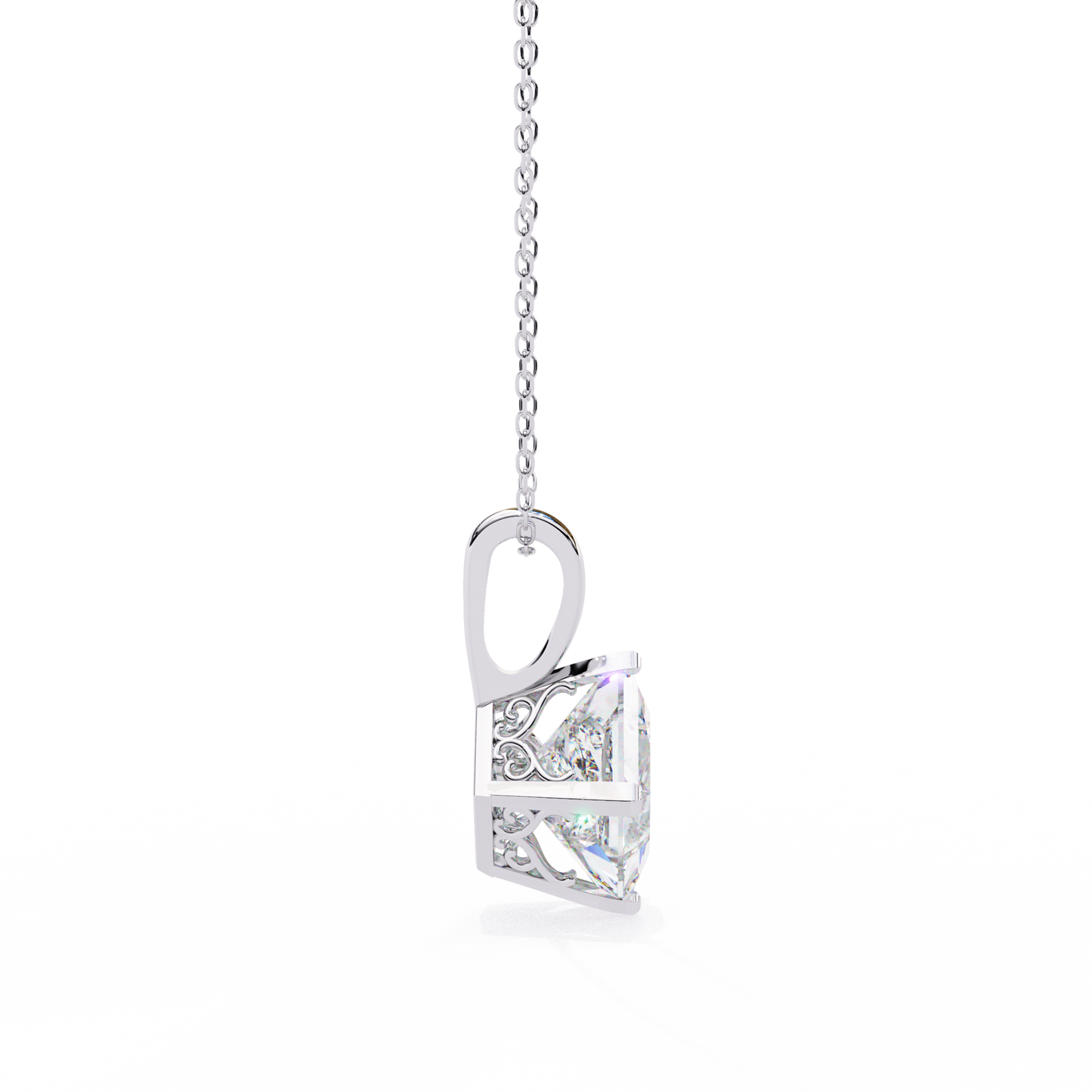 Imperessa Diore Princess Cut Solitaire Pendant