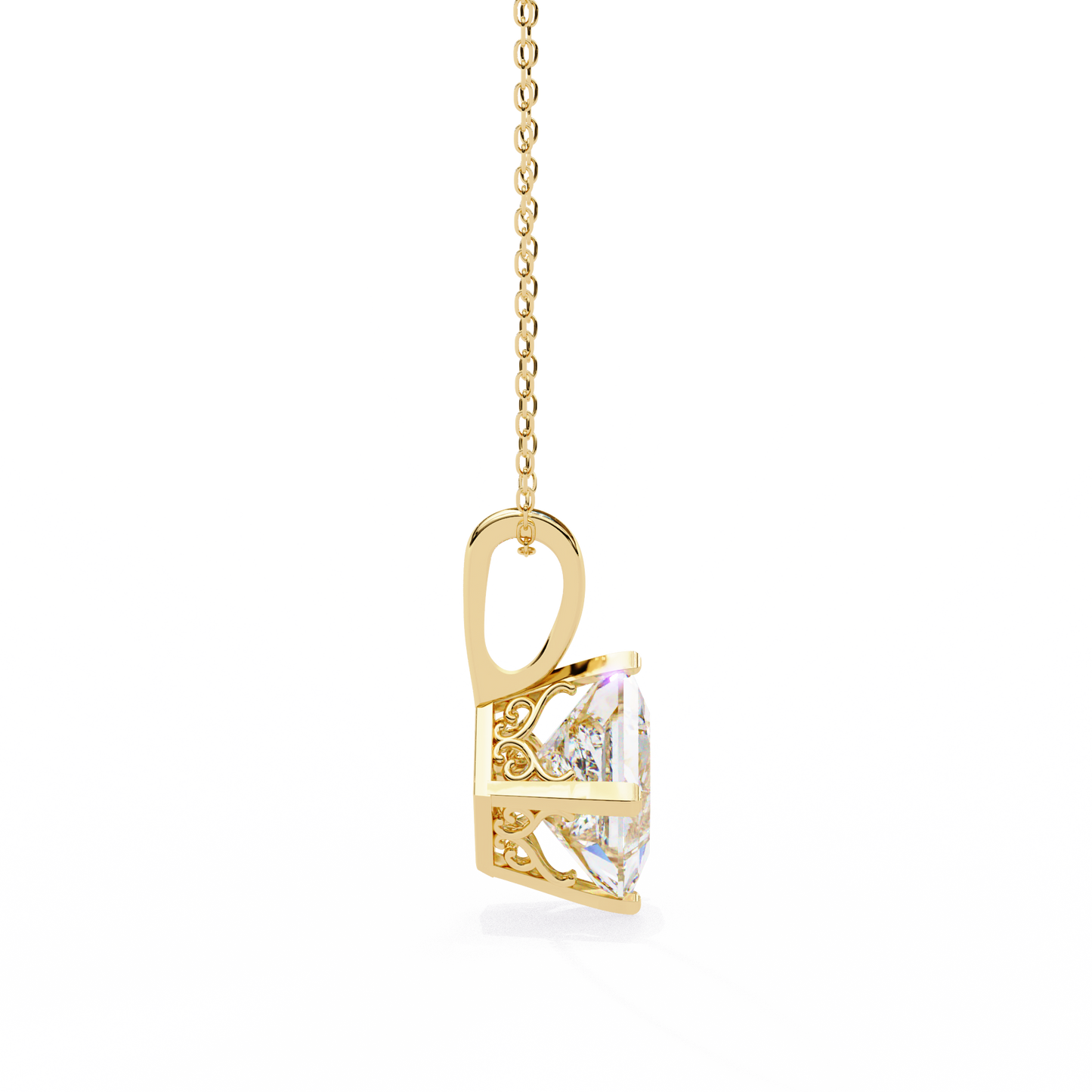 Imperessa Diore Princess Cut Solitaire Pendant