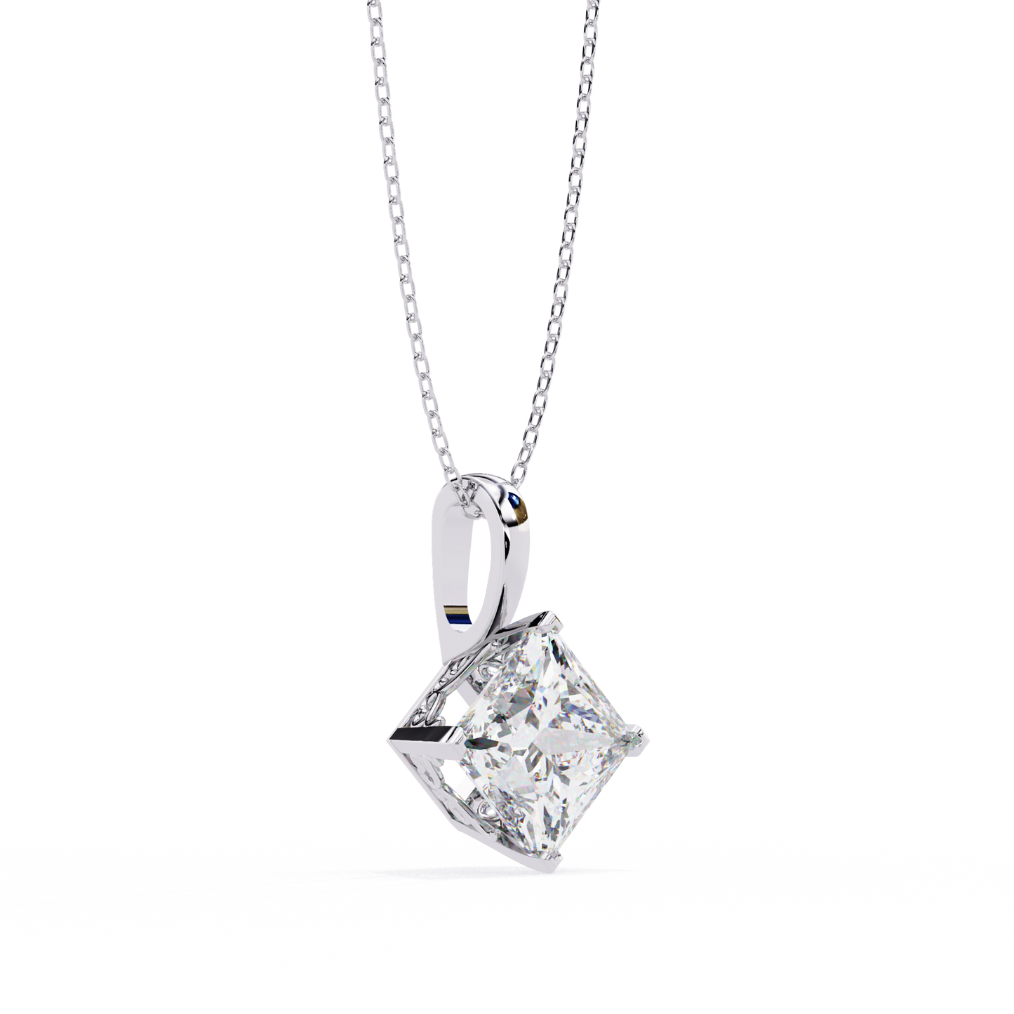 Imperessa Diore Princess Cut Solitaire Pendant