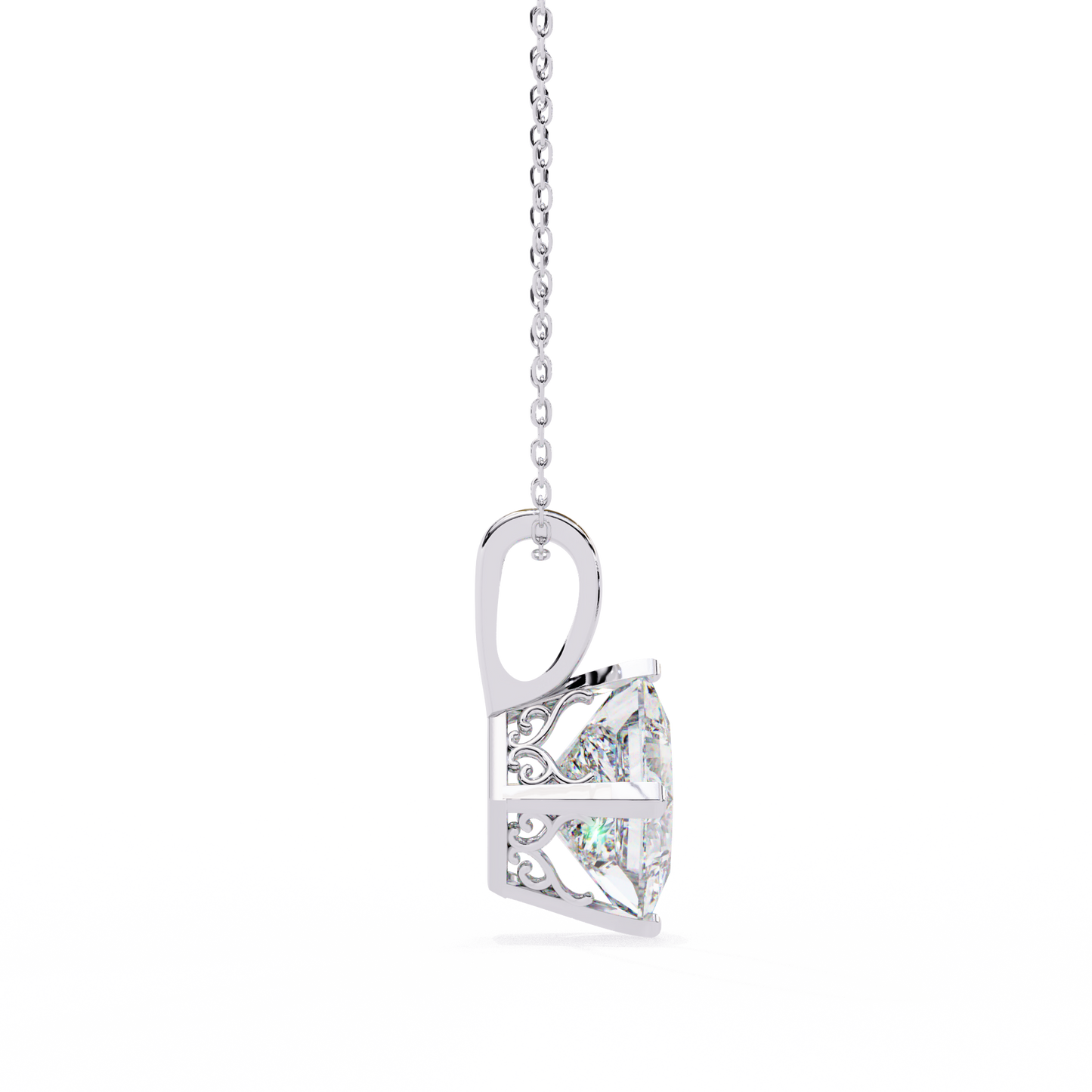 Imperessa Diore Princess Cut Solitaire Pendant