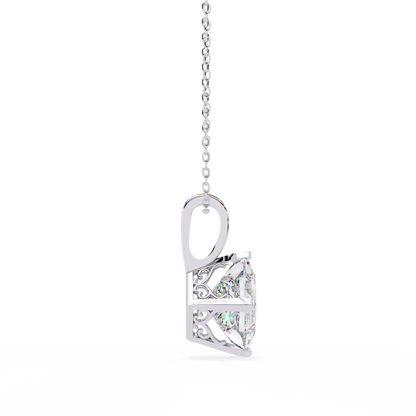 Imperessa Diore Princess Cut Solitaire Pendant