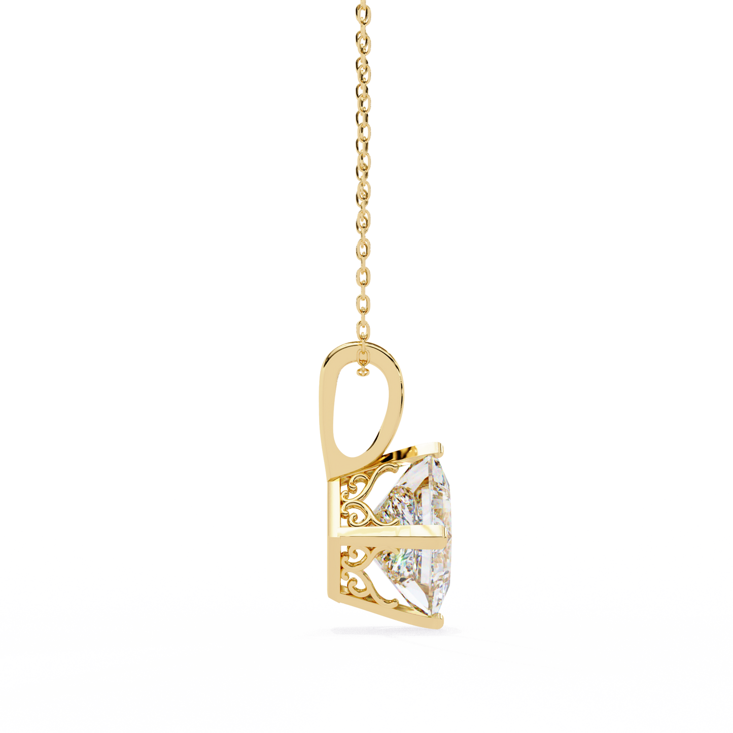 Imperessa Diore Princess Cut Solitaire Pendant